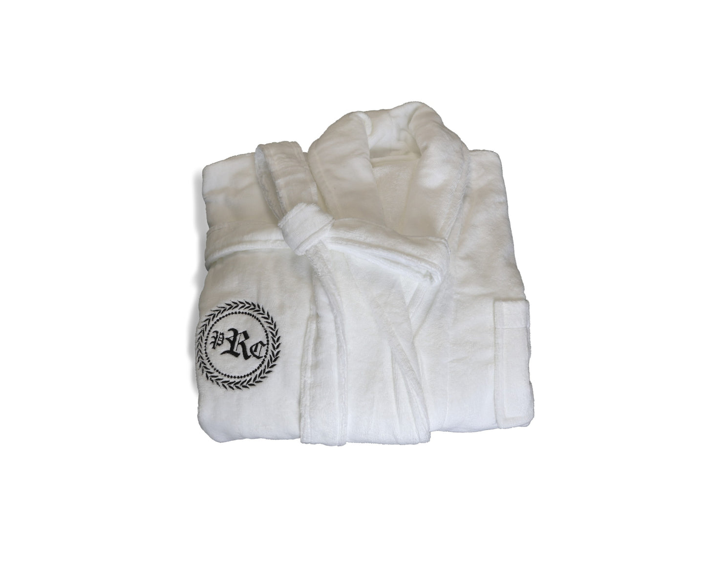 Personalized Unisex Terry Velvet Cotton Luxury Robe, Old Font Monogram, Design 5
