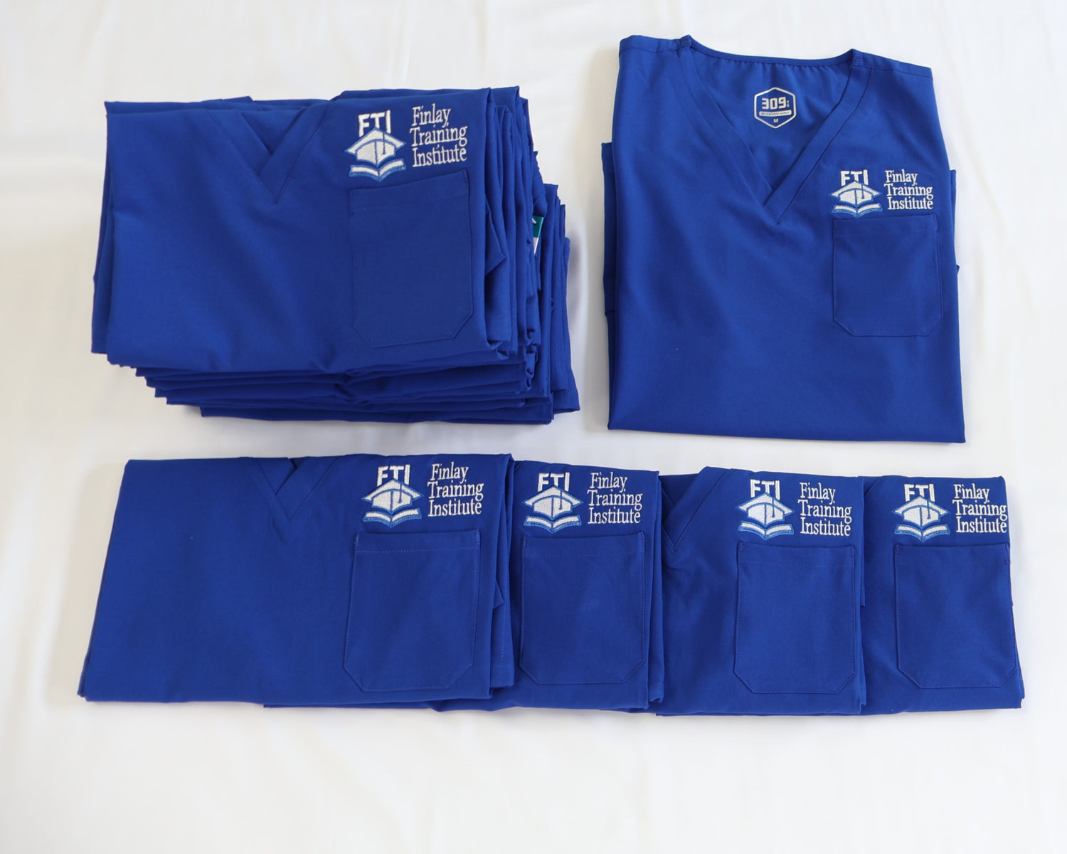 Case study embroidered scrubs top