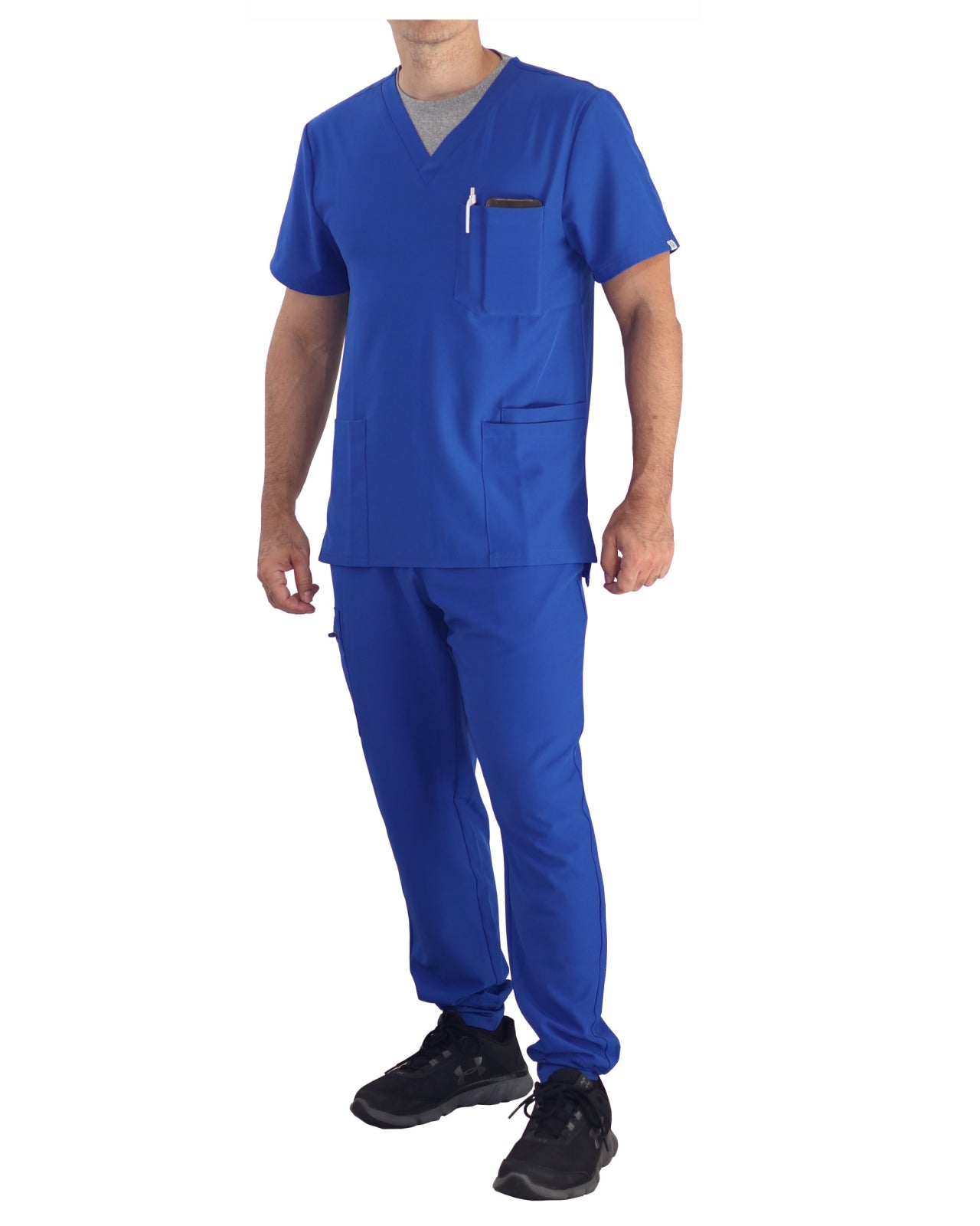 Men’s royal blue scrub set for nursing students or healthcare staff