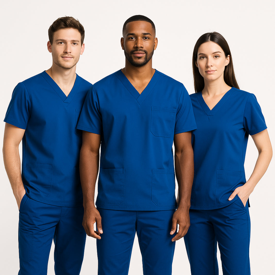 Scrub sets in different sizes for healthcare school uniform orders
